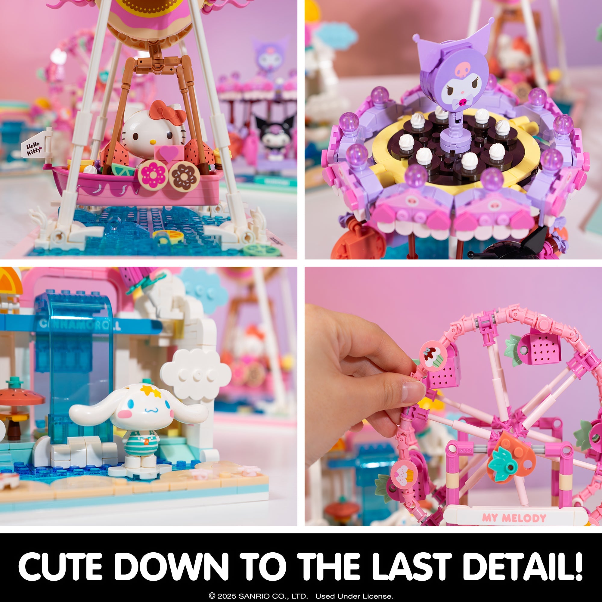 Hello Kitty building blocks set with donut ship and friends