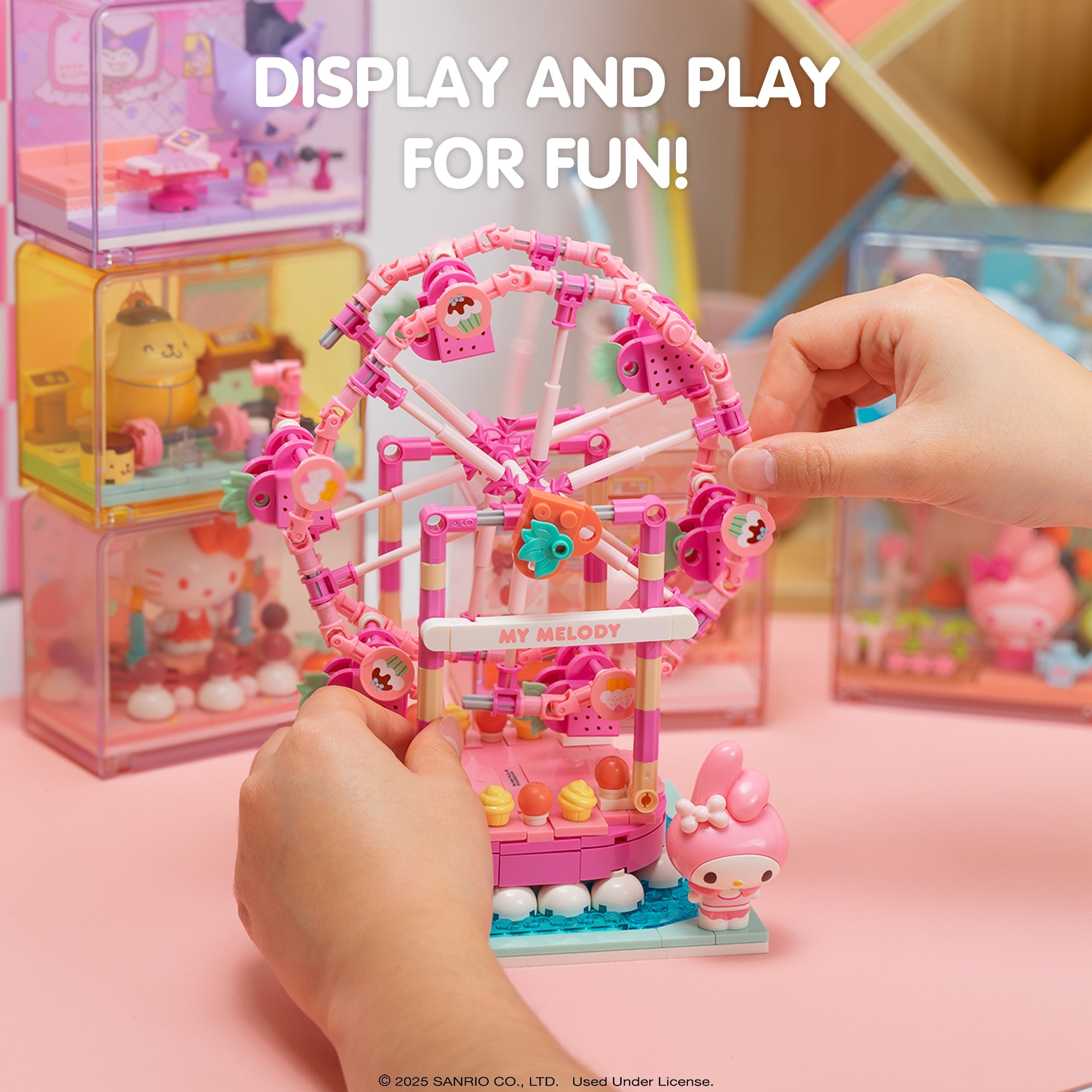 Hello Kitty building blocks set with donut ship and friends