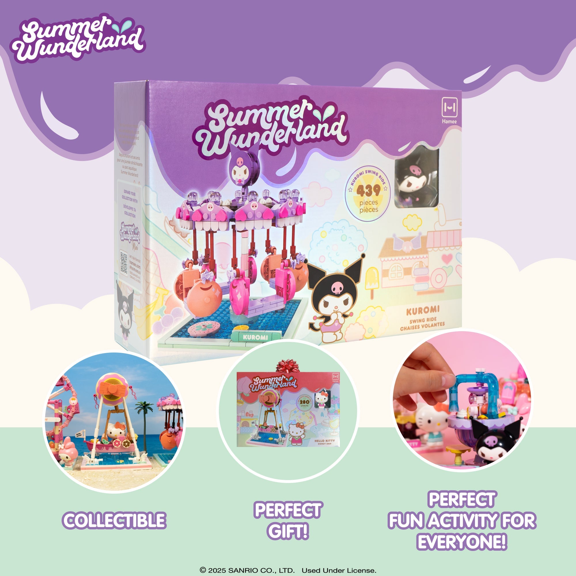 Close-up of vibrant Kuromi Sanrio toy with detailed features