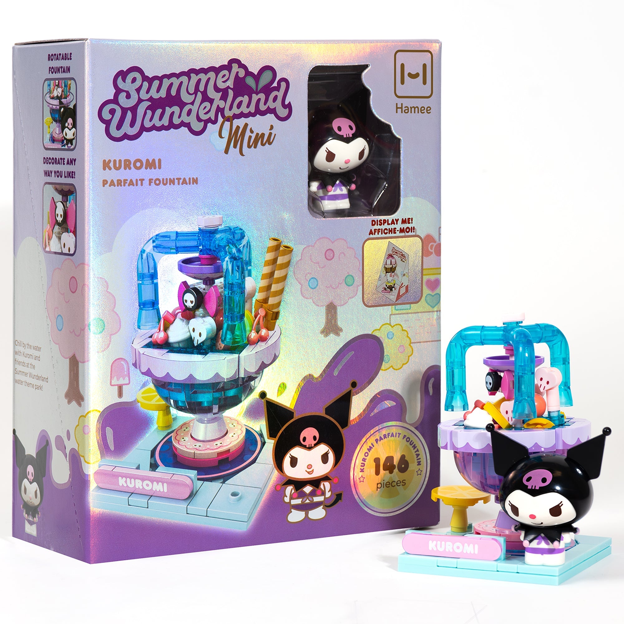 Close-up of Kuromi and friends in the Summer Wonderland building set.