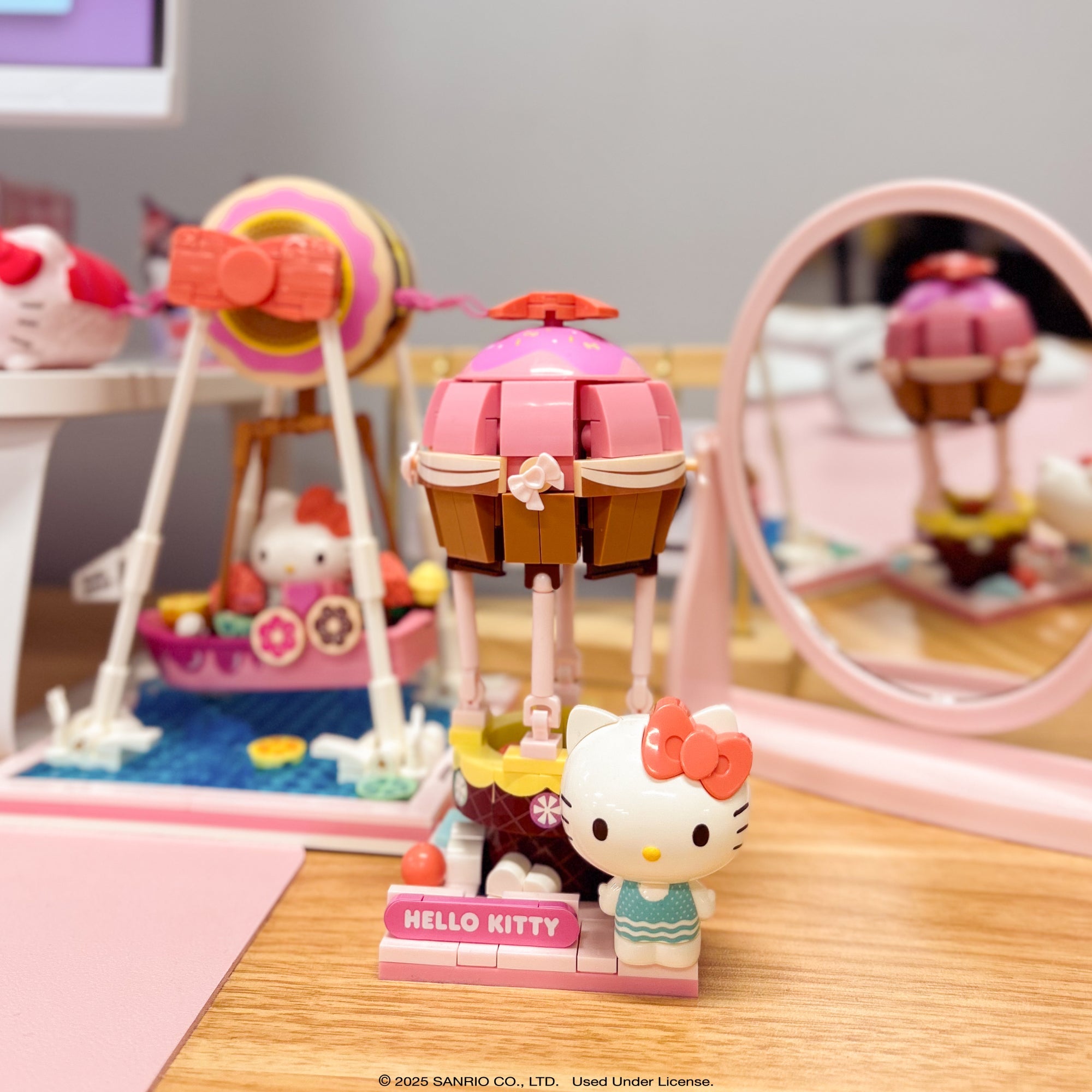 My Melody mini building blocks set assembled with vibrant Sanrio characters for cute decor