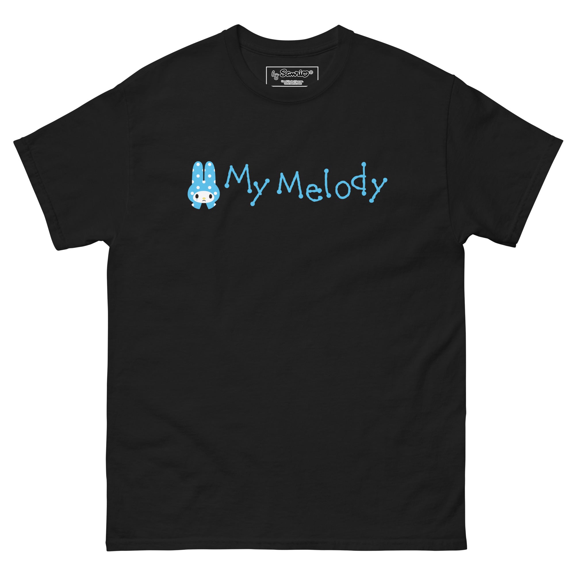 Front view of My Melody limited edition anime shirt on a model