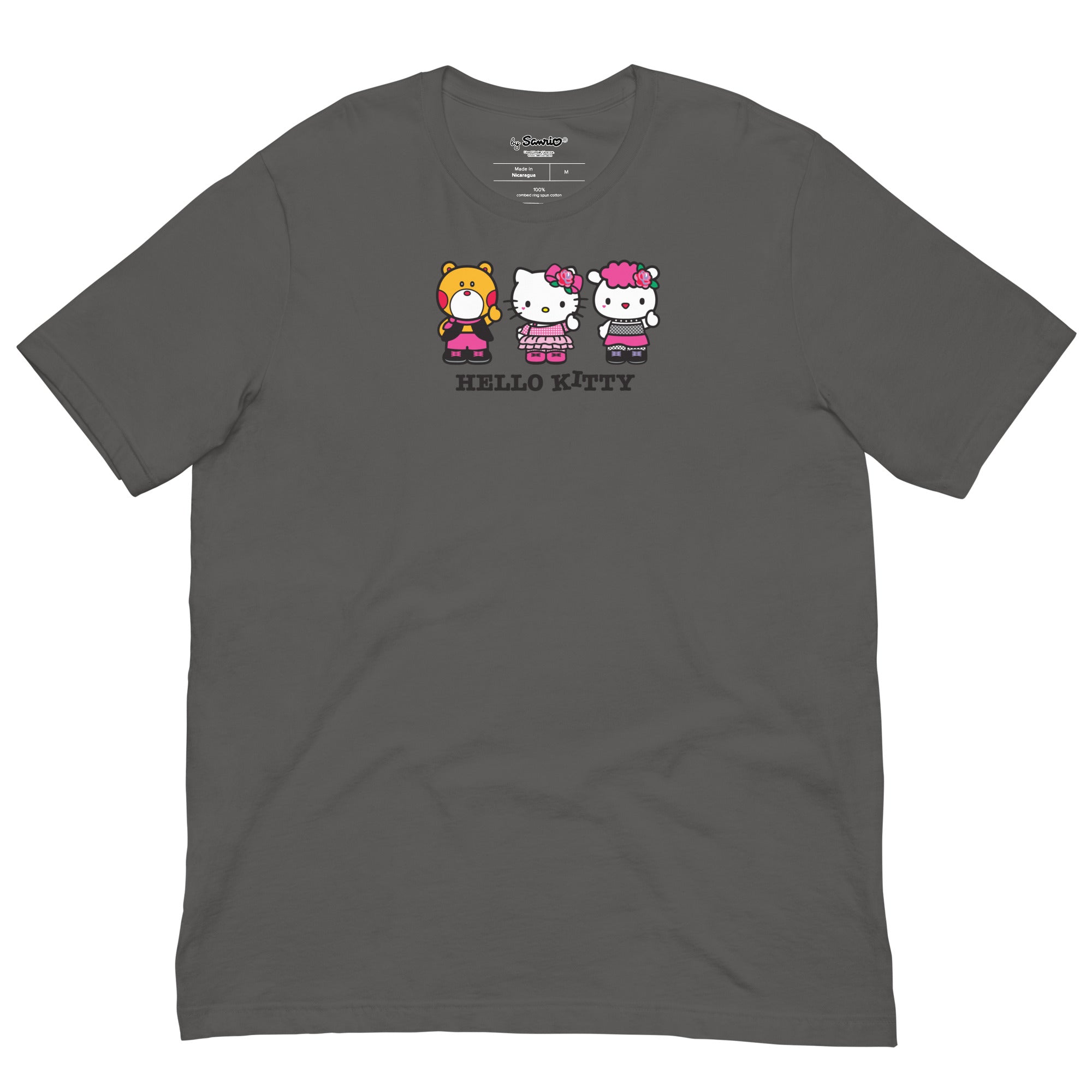 Front view of Hello Kitty Rock Star T-Shirt on model outdoors.