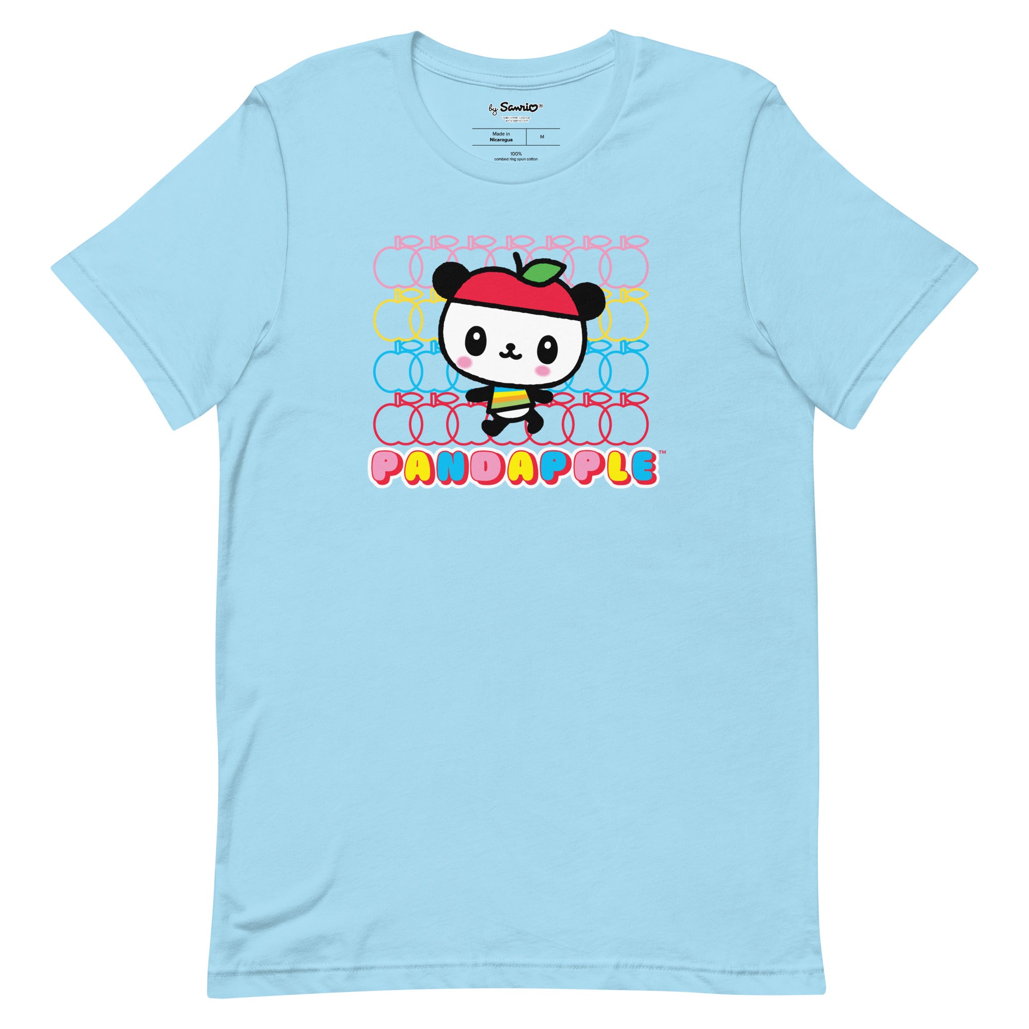 Close-up of the Pandapple Sanrio t-shirt, focusing on the soft fabric and details