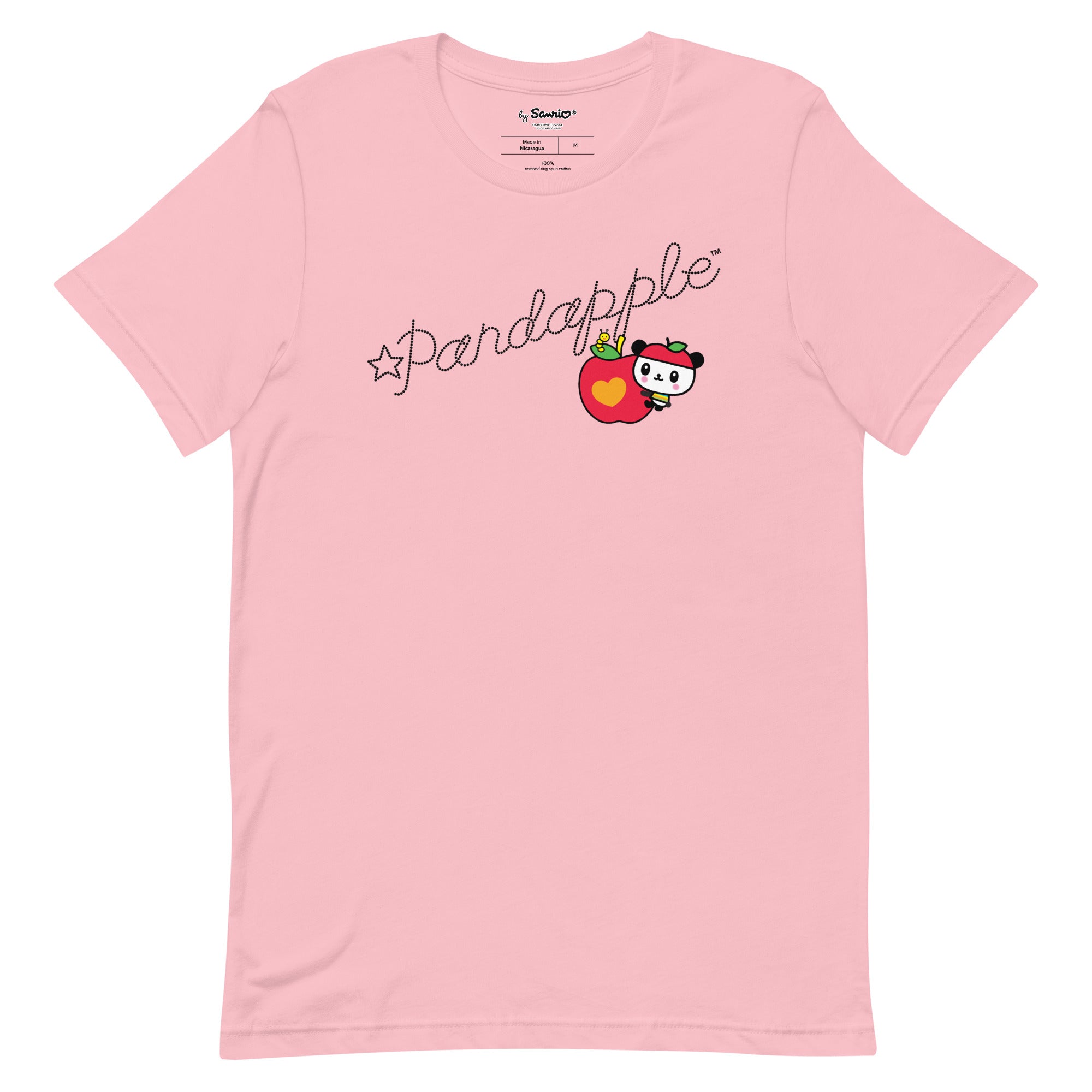 Close-up of the soft fabric and playful panda graphic on the shirt