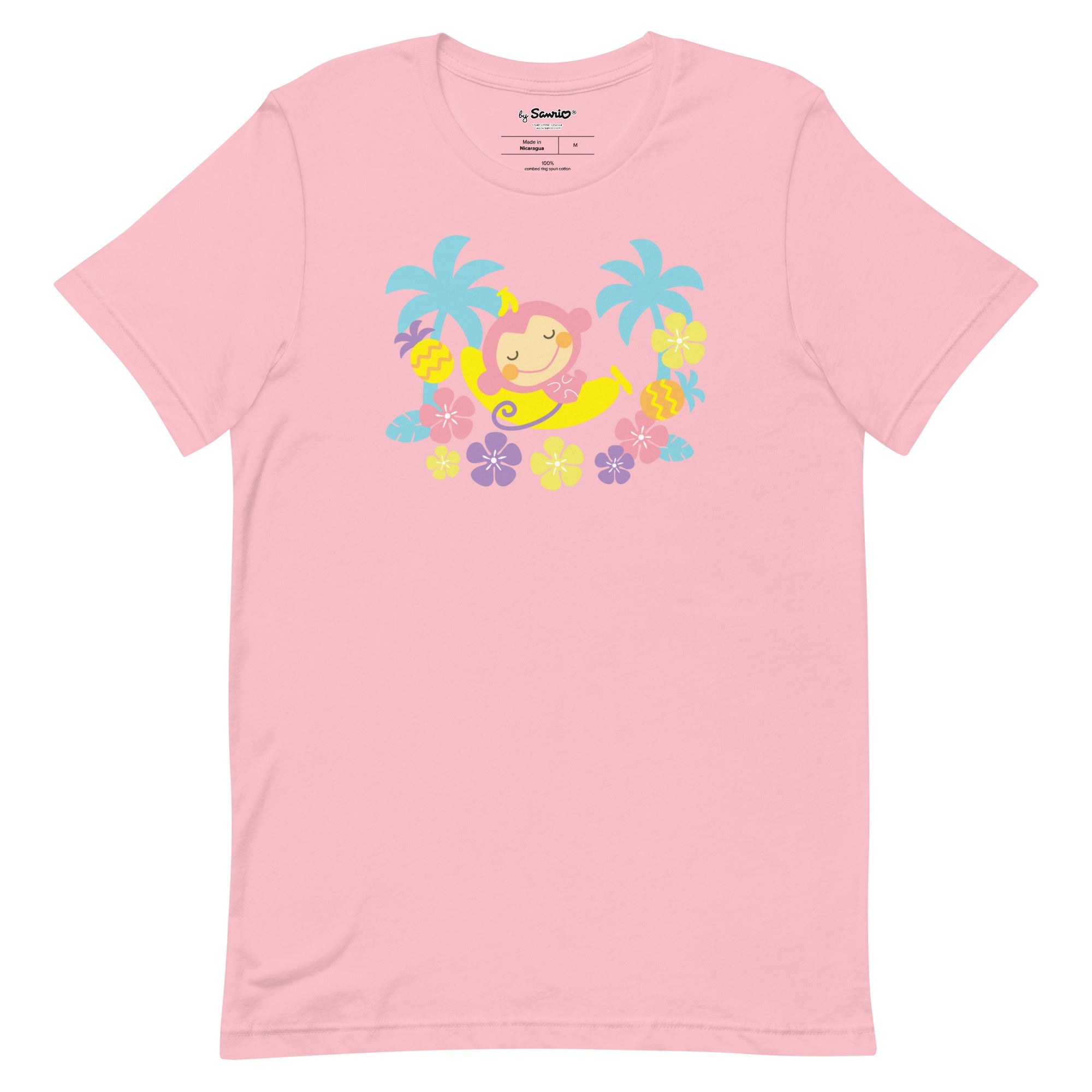 Back view of the mens tropical tee shirts with Chi Chai Monchans adorable face.