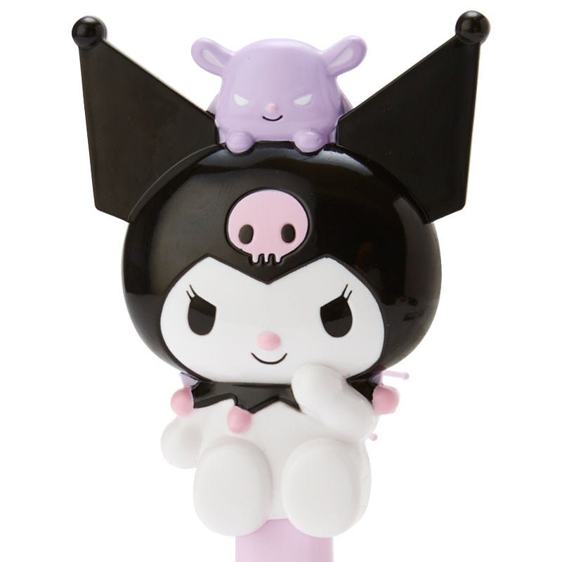 Kuromi hair brush displayed on a vanity, ready for use