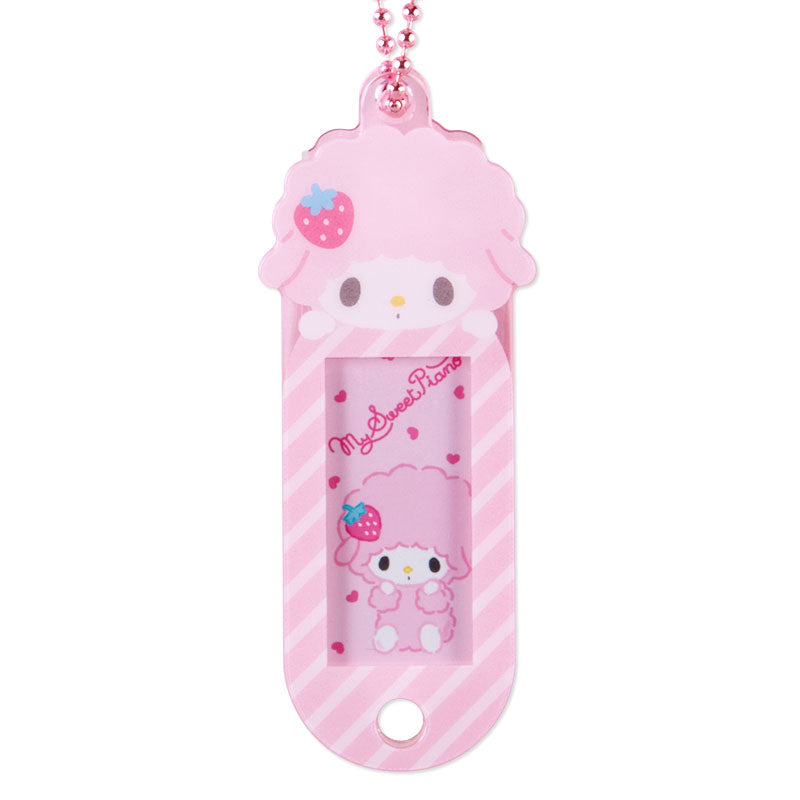 Customizable mascot charm showcasing a Sanrio character in use.