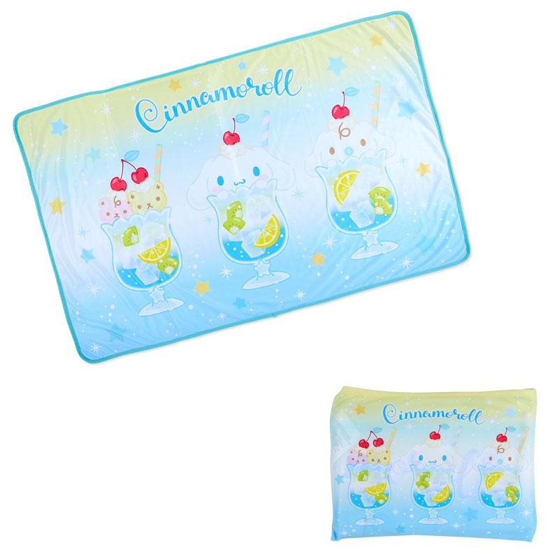 Sanrio lap blanket folded neatly into its attached carrying case