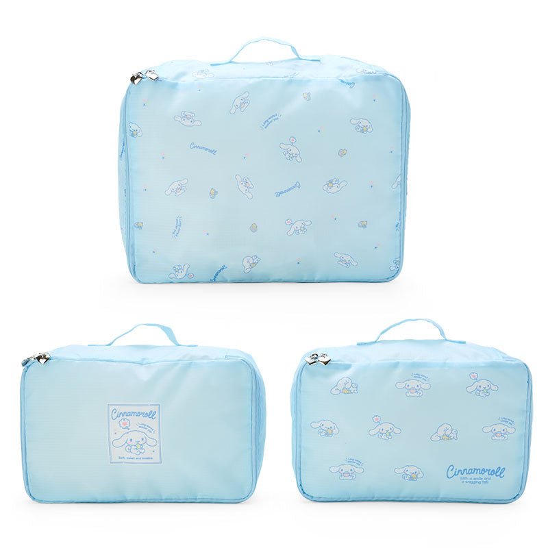 Cinnamoroll character print packing cubes with zipper closure for travel organization