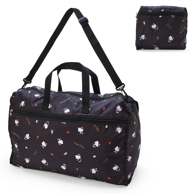 Front view of the Hello Kitty weekender bag with adjustable shoulder strap Front view of the Hello Kitty weekender bag with adjustable shoulder strap