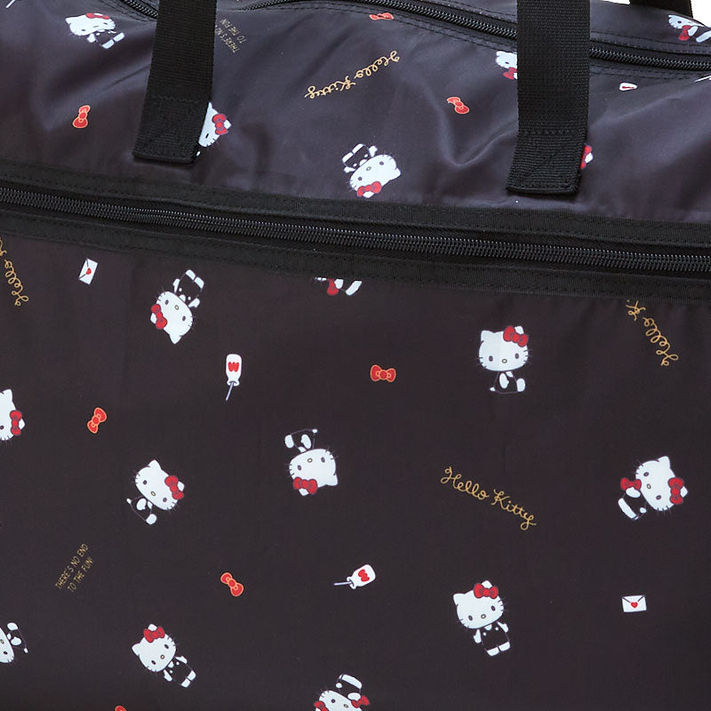 Hello Kitty travel bag showing zippered exterior pocket