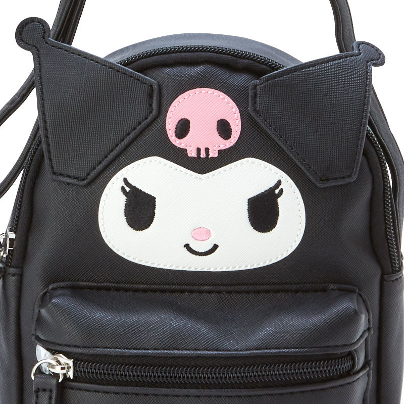 Stylish Kuromi crossbody bag worn on shoulder at a fun outdoor event