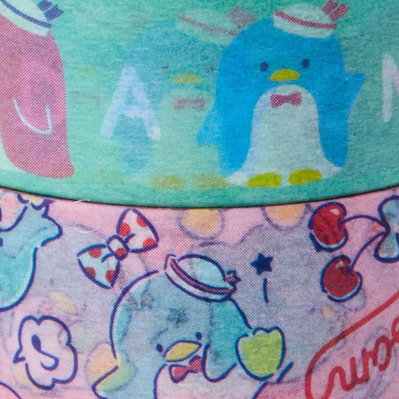 Rolled washi tape showcasing the 15mm width and colorful print