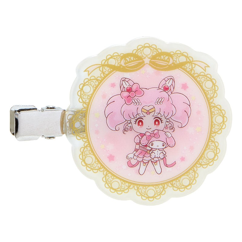 Sailor Moon Cosmos hair clips with Sanrio characters, front view