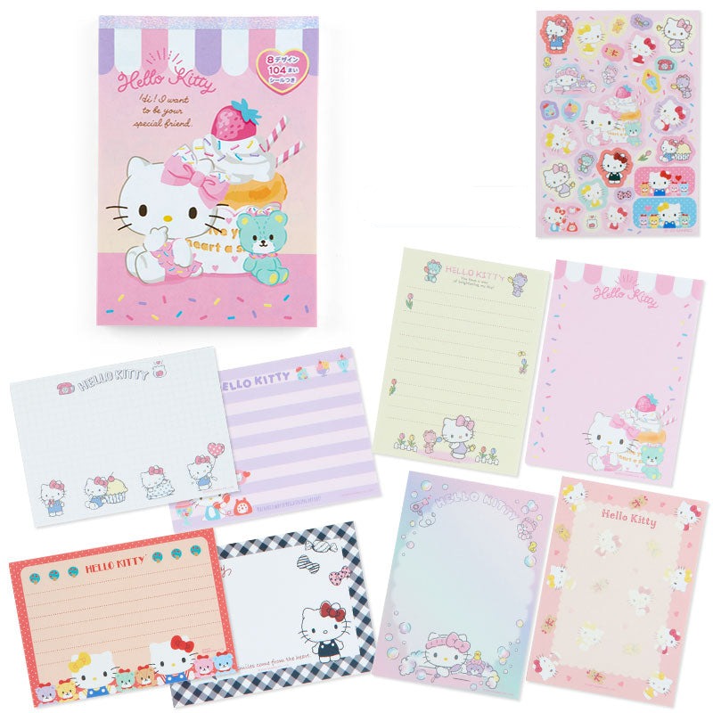 Close-up of Hello Kitty stickers for wall decoration