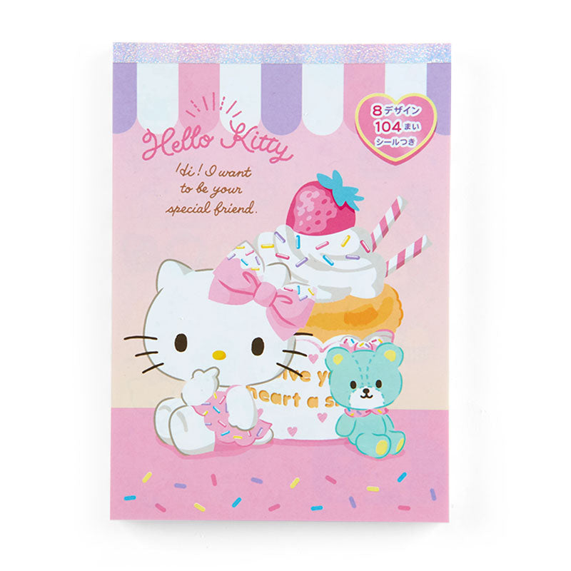 Close-up of Hello Kitty stickers for wall decoration