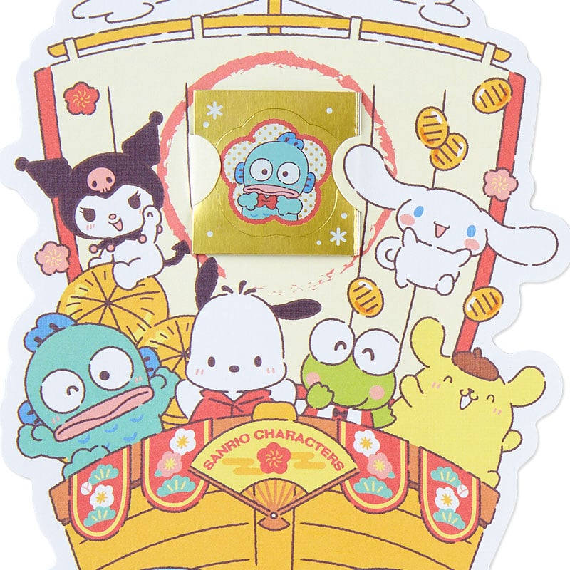 Accordion-folded stickers included with Sanrio character envelopes
