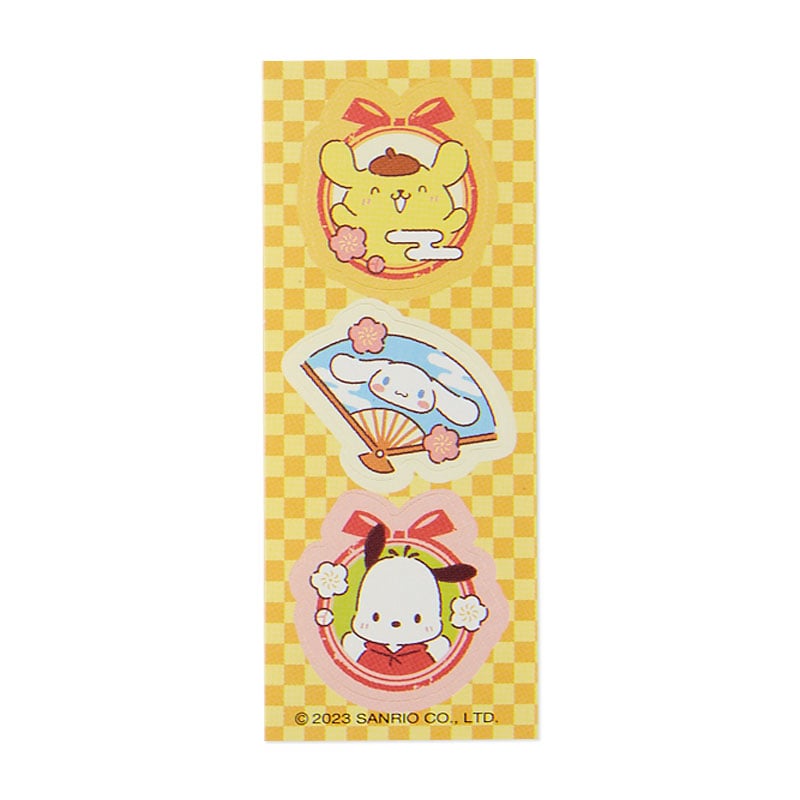 Close-up of Hello Kitty gift card envelope with seal sticker