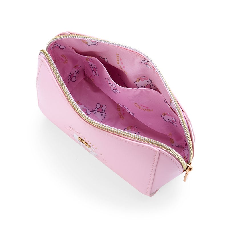 The Hello Kitty zipper pouch being used to store small accessories and cosmetics