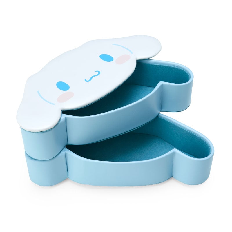 Close-up of the Cinnamoroll case revealing the flocked interior.