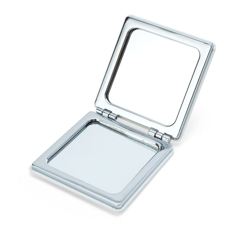 Compact makeup mirror with LED lighting, perfect for purse or travel