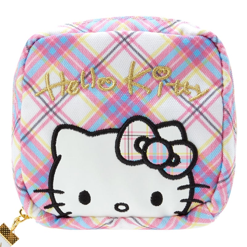 Hello Kitty mini pouch with embroidered details and internal pockets
