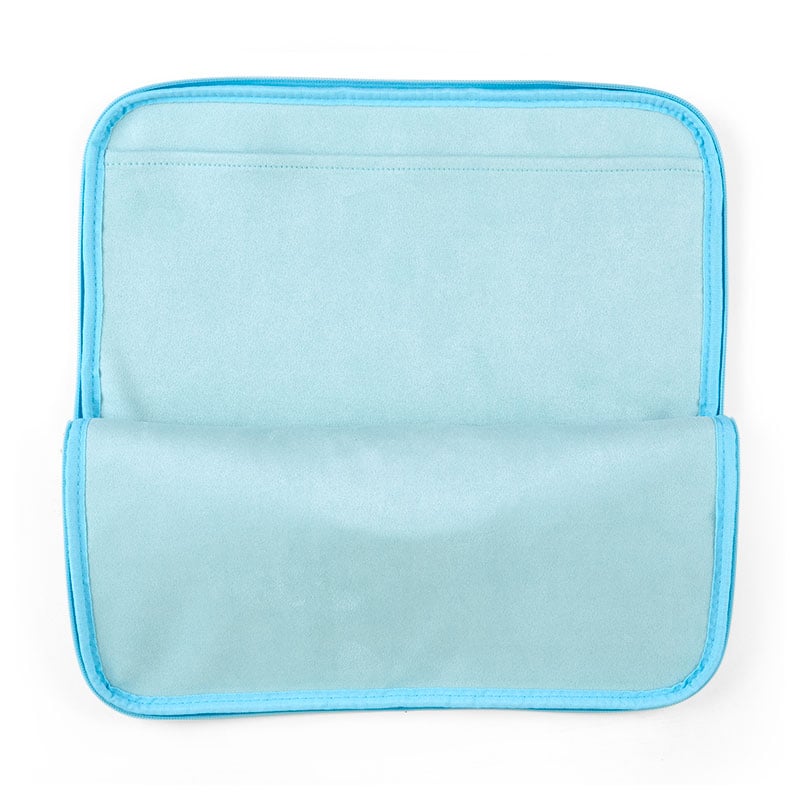 Open view of Cinnamoroll laptop case showing interior pocket