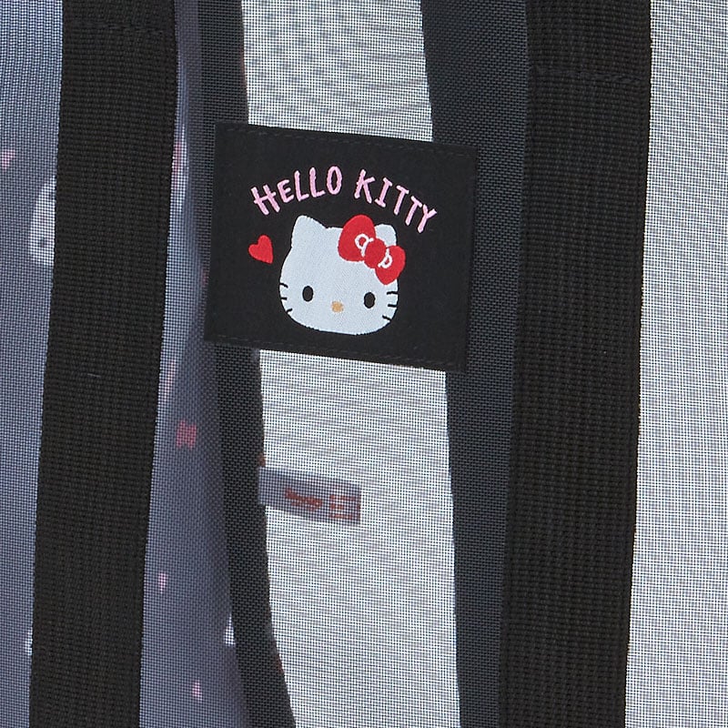 Hello Kitty mesh storage tote with handles, ideal for laundry and closet organization