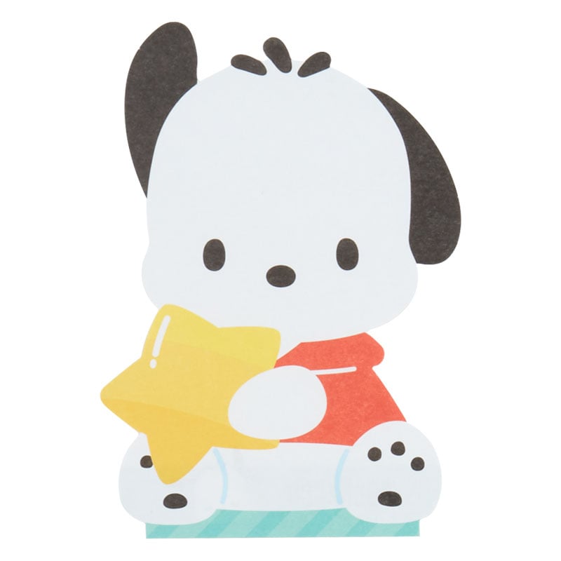 Person holding the Pochacco memo pad ready to write a note
