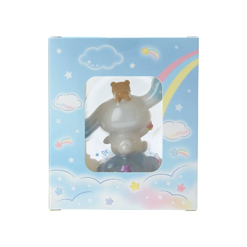 Cinnamoroll mini figurine in decorative box on a bookshelf