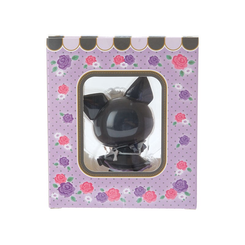 Kuromi mini figurine in decorative box on a desk