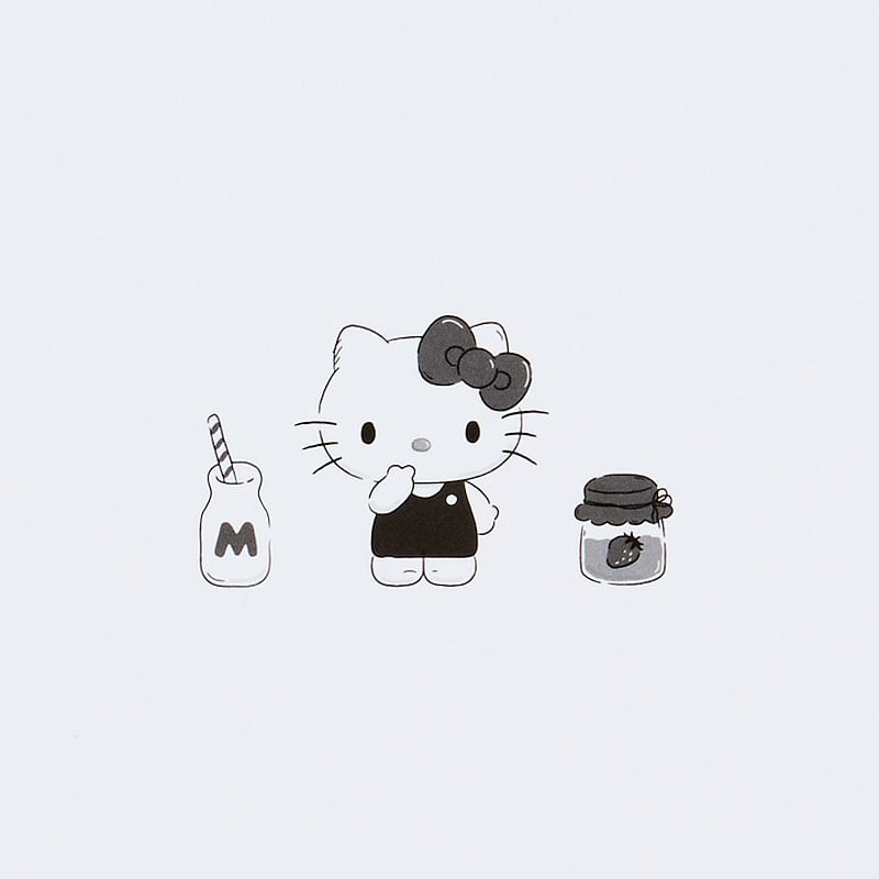 A page from the Hello Kitty journal showing 7mm horizontal ruled paper, ideal for hello kitty drawing and writing