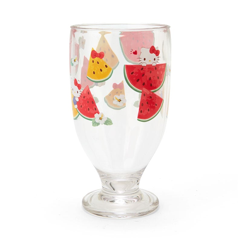 Close-up of Hello Kitty summer cup with floral accents