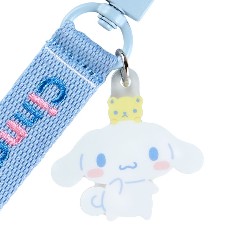 Cinnamoroll keychain attached to a pastel tote, perfect for city strolls