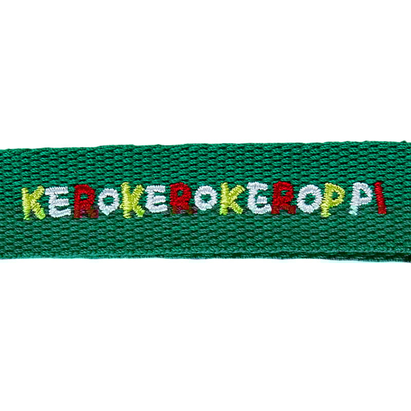Full view of Keroppi Character Award keychain with mascot figure