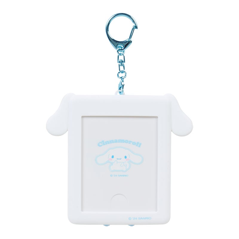 Side view showing plastic id badge card holders clasp mechanism and chain