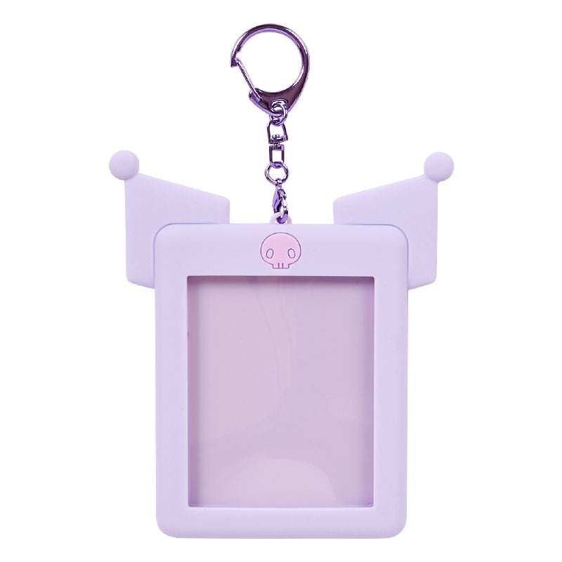 Kuromi character badge holder with clip and strap for easy wearing