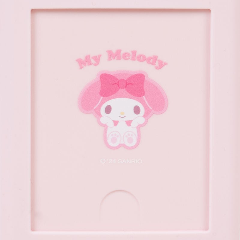 Front view of My Melody ID badge holder showcasing character design.