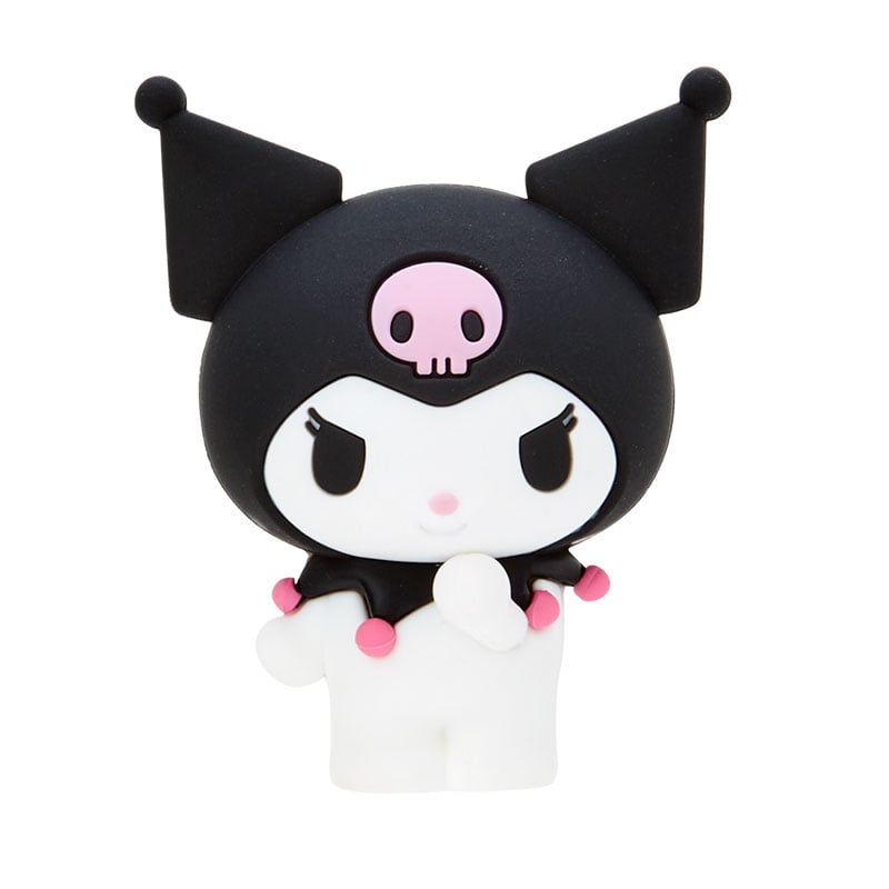 Side view of the 3D Kuromi character magnet on a whiteboard