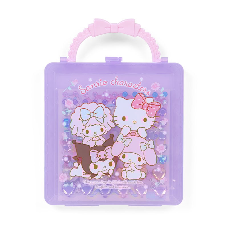 Sanrio mini coloring set with Hello Kitty stickers displayed on a table.
