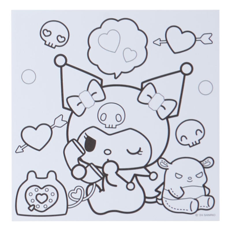 Child using the Sanrio coloring set on a bright sunny day.
