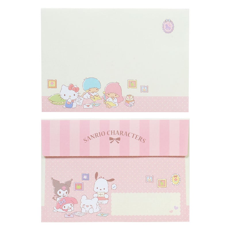 Cute Letter Set with Sanrio Characters, including Hello Kitty and Kuromi designs