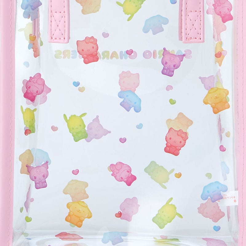 Sanrio Characters Mini Tote Bag being used as a concert bag with the shoulder strap