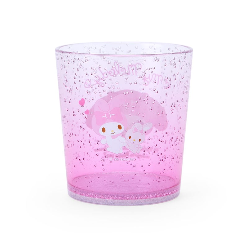 Close-up of Sanrio character artwork on the back of the cup