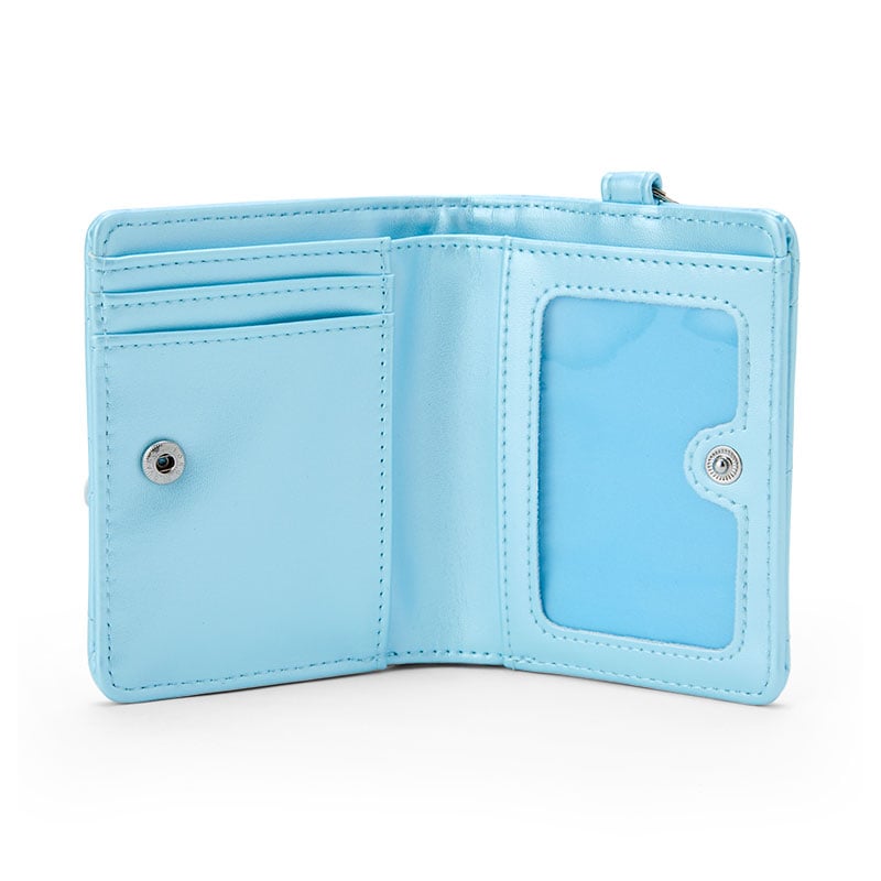 Front view of the Hello Kitty card case with clear window for ID