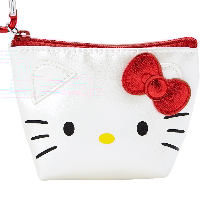 Hello Kitty mini metallic alp pouch with zipper closure and heart-shaped clasp