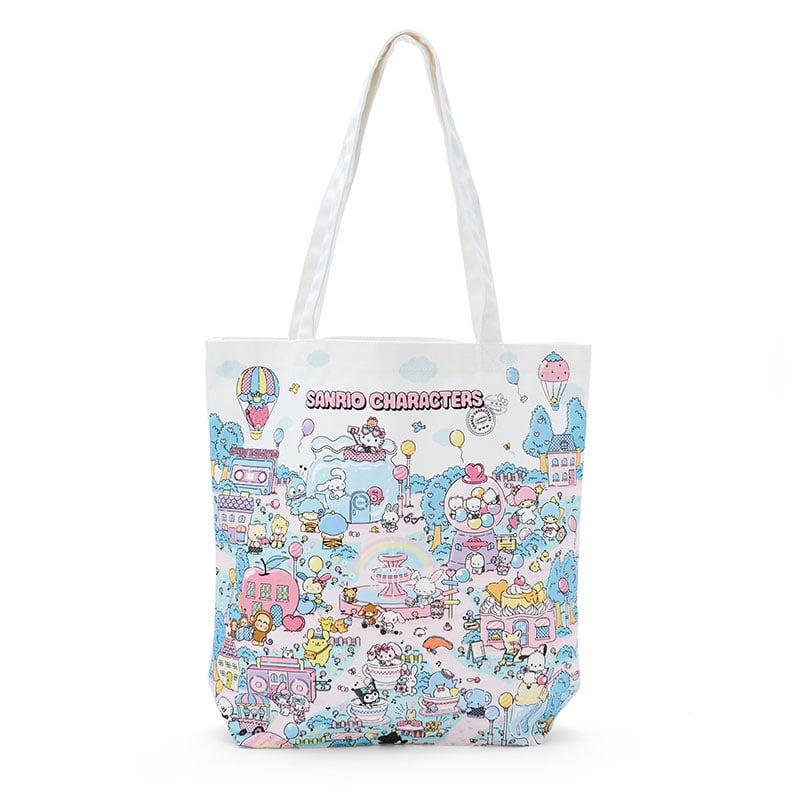 Sanrio Characters Tote Bag - front view, showcasing the funfair series artwork