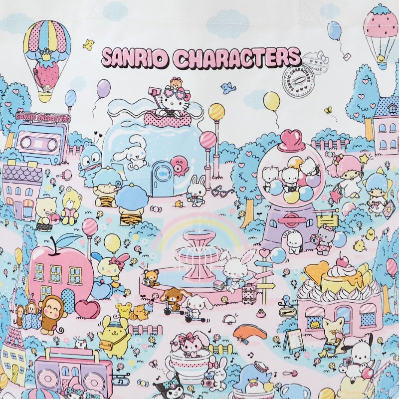 Sanrio Characters Funfair Tote Bag being used as a character bag for daily essentials