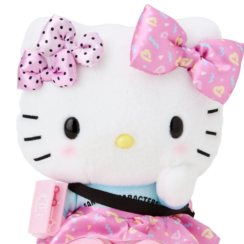 Side view showing the mini fanny pack attached to the 8" Hello Kitty toy